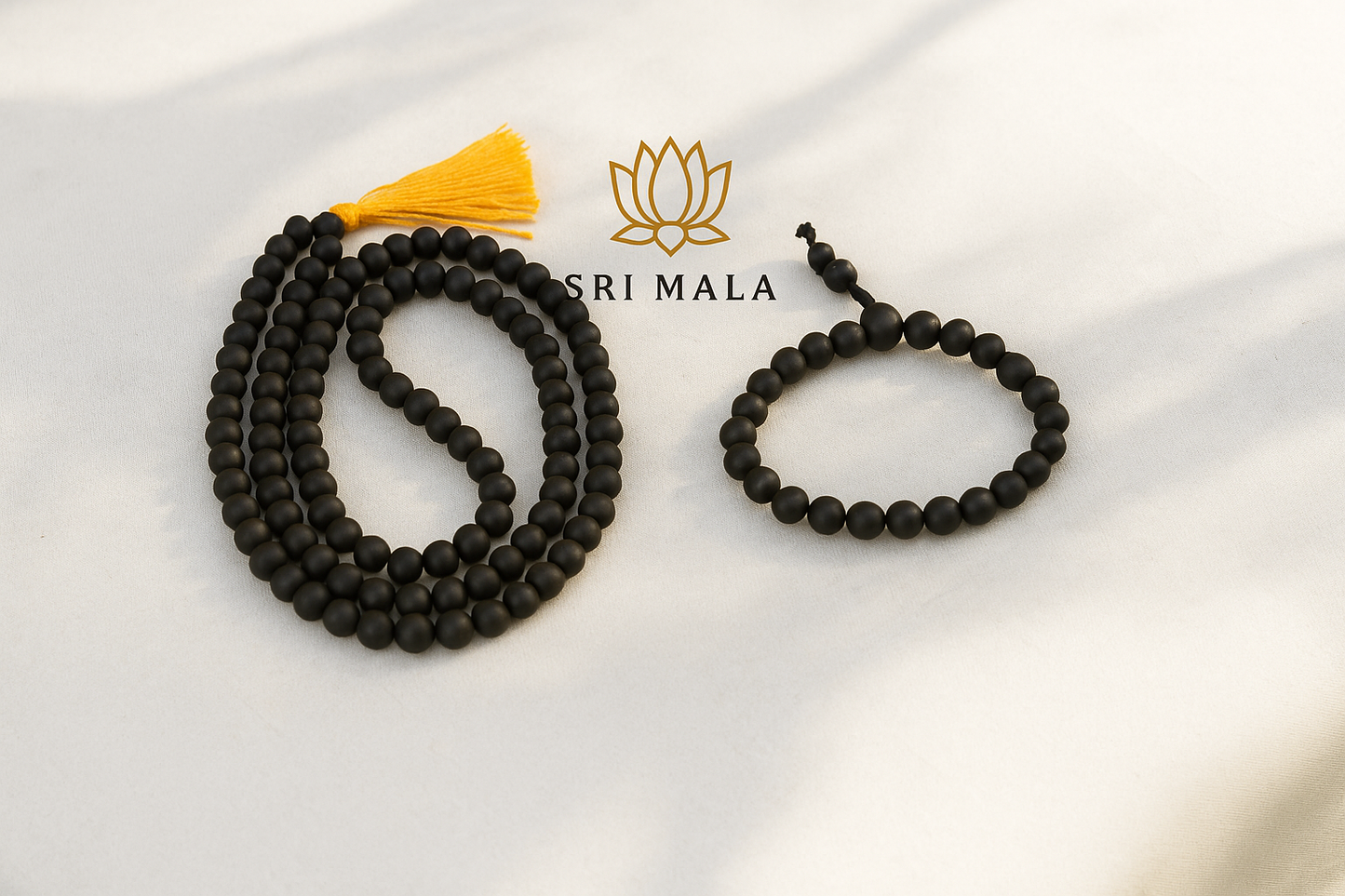 Ebony Karungali Mala & Bracelet Combo – For Inner Strength, Protection & Healing