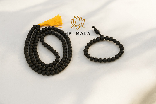 Ebony Karungali Mala & Bracelet Combo – For Inner Strength, Protection & Healing